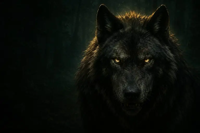 Illustration of a dire wolf
