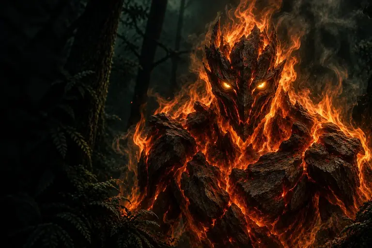 Illustration of a fire elemental