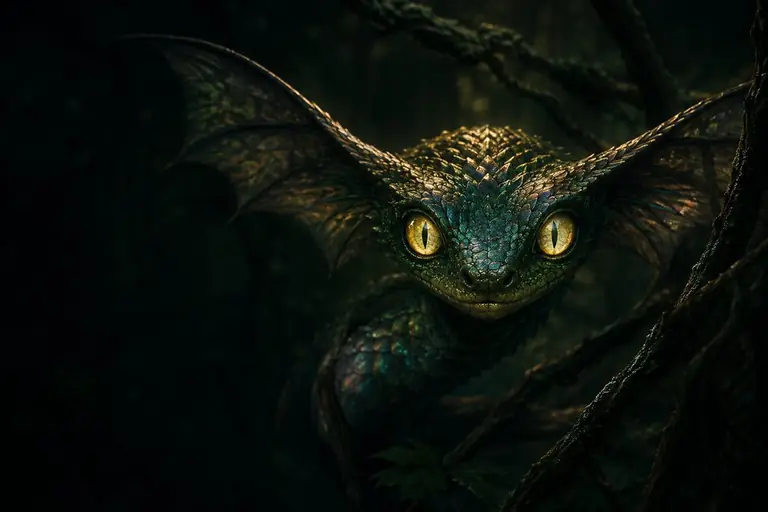 Illustration of a flying snake