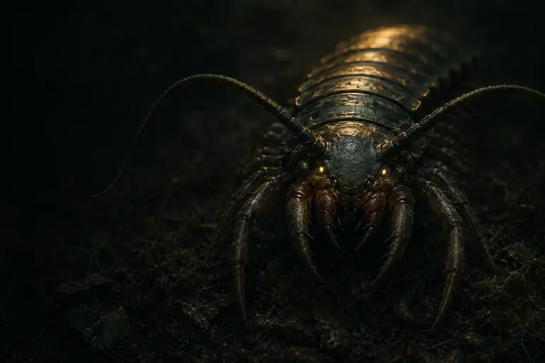 Illustration of a giant centipede
