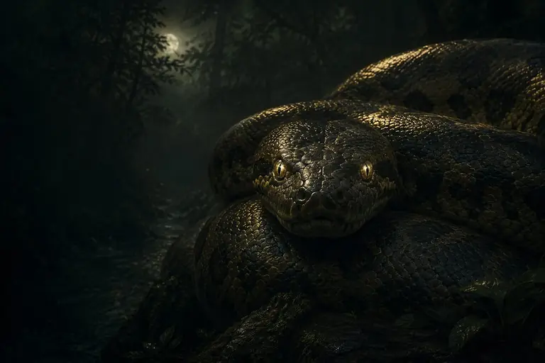 Illustration of a giant constrictor snake