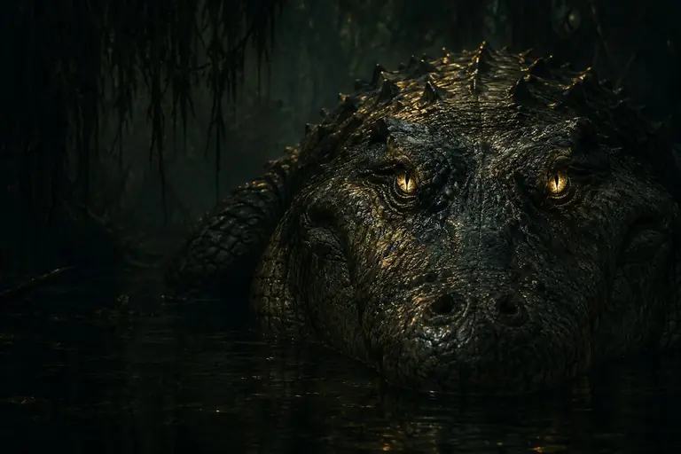 Illustration of a giant crocodile