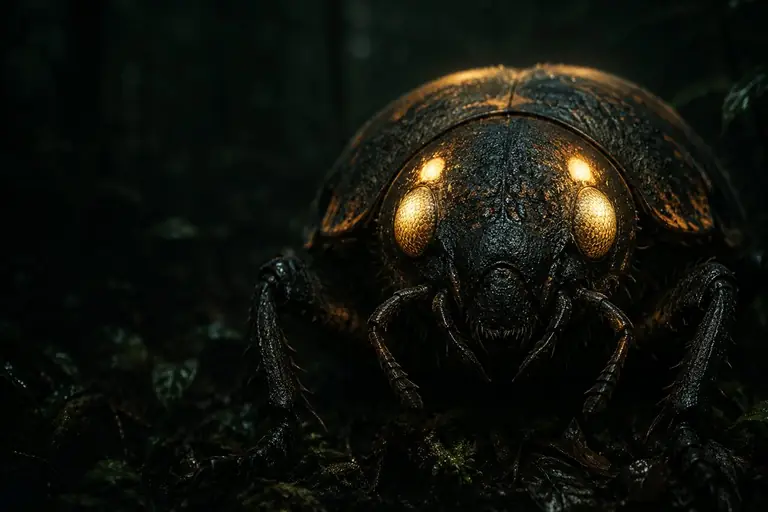 Illustration of a giant fire beetle