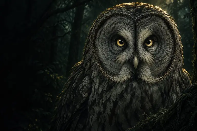 Illustration of a giant owl