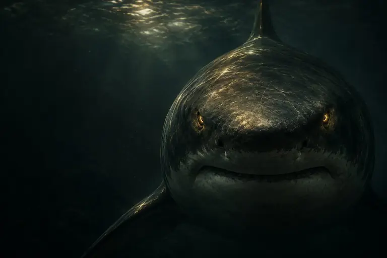 Illustration of a giant shark