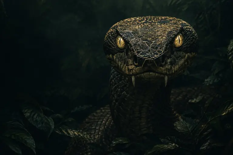 Illustration of a giant poisonous snake
