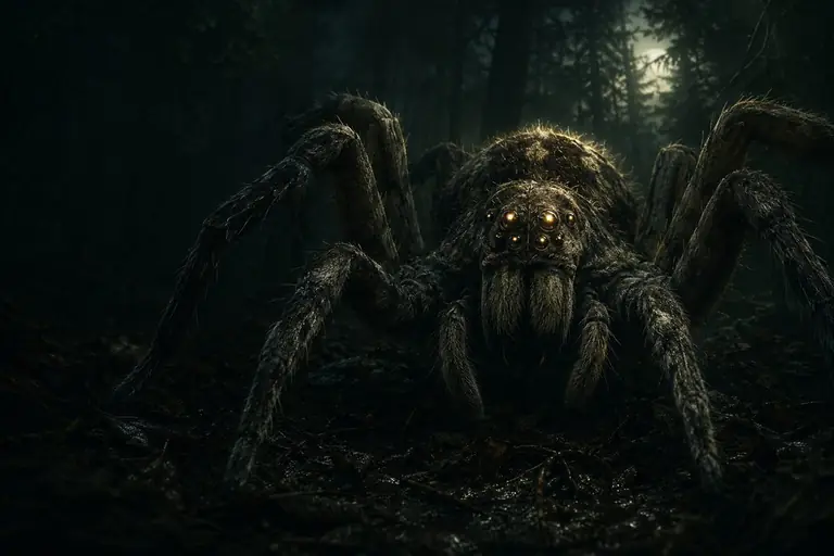 Illustration of a giant wolf spider