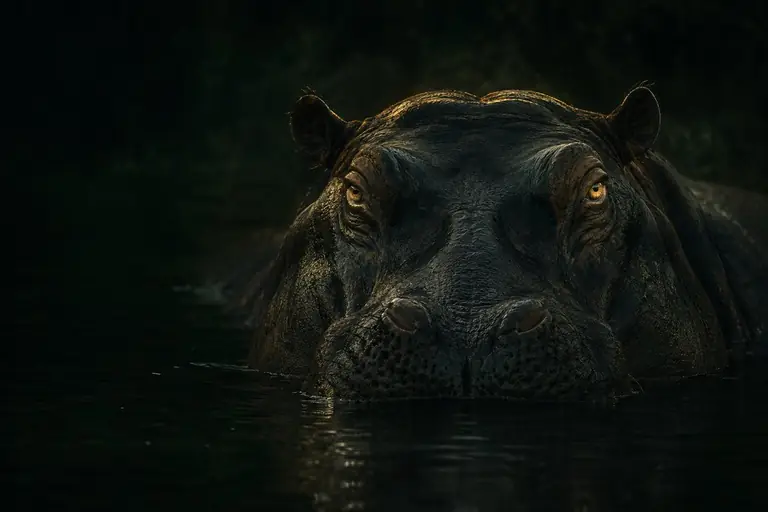 Illustration of a hippopotamus