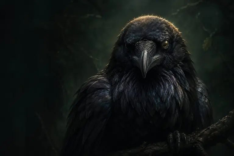 Illustration of a raven