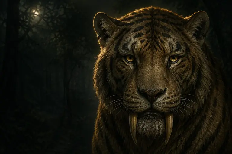 Illustration of a saber-toothed tiger