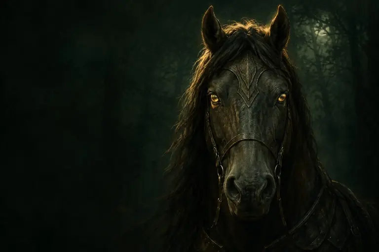 Illustration of a warhorse